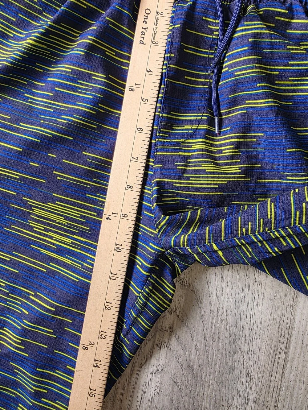 Eddie Bauer Boys Swim Trunks XL 18/20 Blue Green Mesh Lined Board Shorts